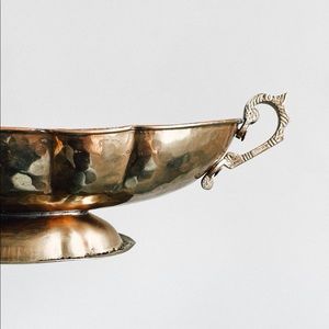 Gold boat serving dish
